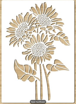 Reusable Sunflower Stencil - A4