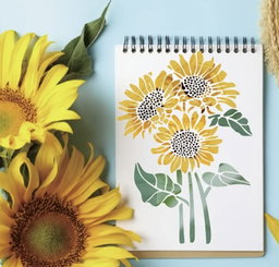 Reusable Sunflower Stencil - A4