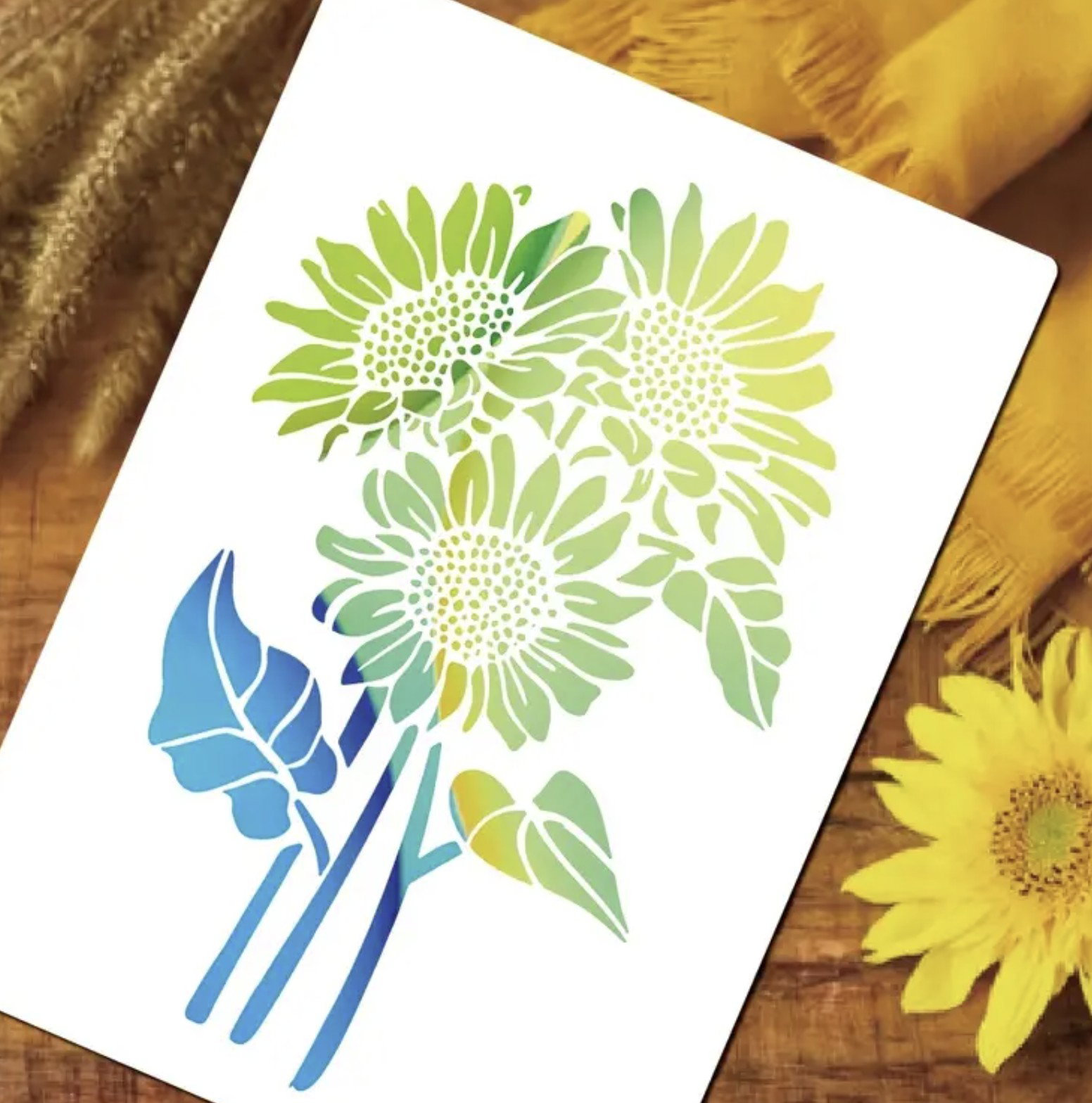 Reusable Sunflower Stencil - A4_3