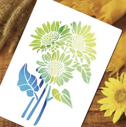 Reusable Sunflower Stencil - A4