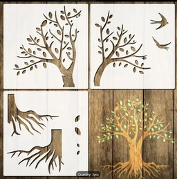 3-Piece Large Tree Stencil Set