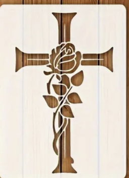 Reusable Cross & Faith Stencil - A4
