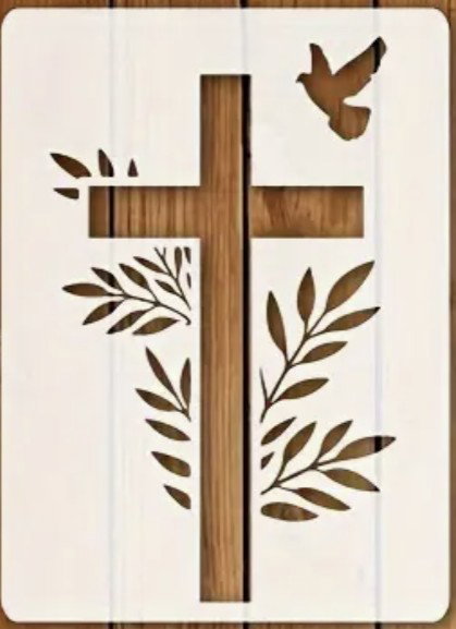 Reusable Cross & Faith Stencil - A4
