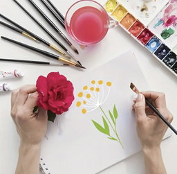 Floral & Wild Grass Stencil 15 x 7.5cm
