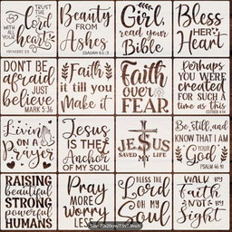 Inspirational Christian Faith Stencil - 20x20cm