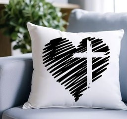 Heart And Cross Stencil - 30 x 30 cm