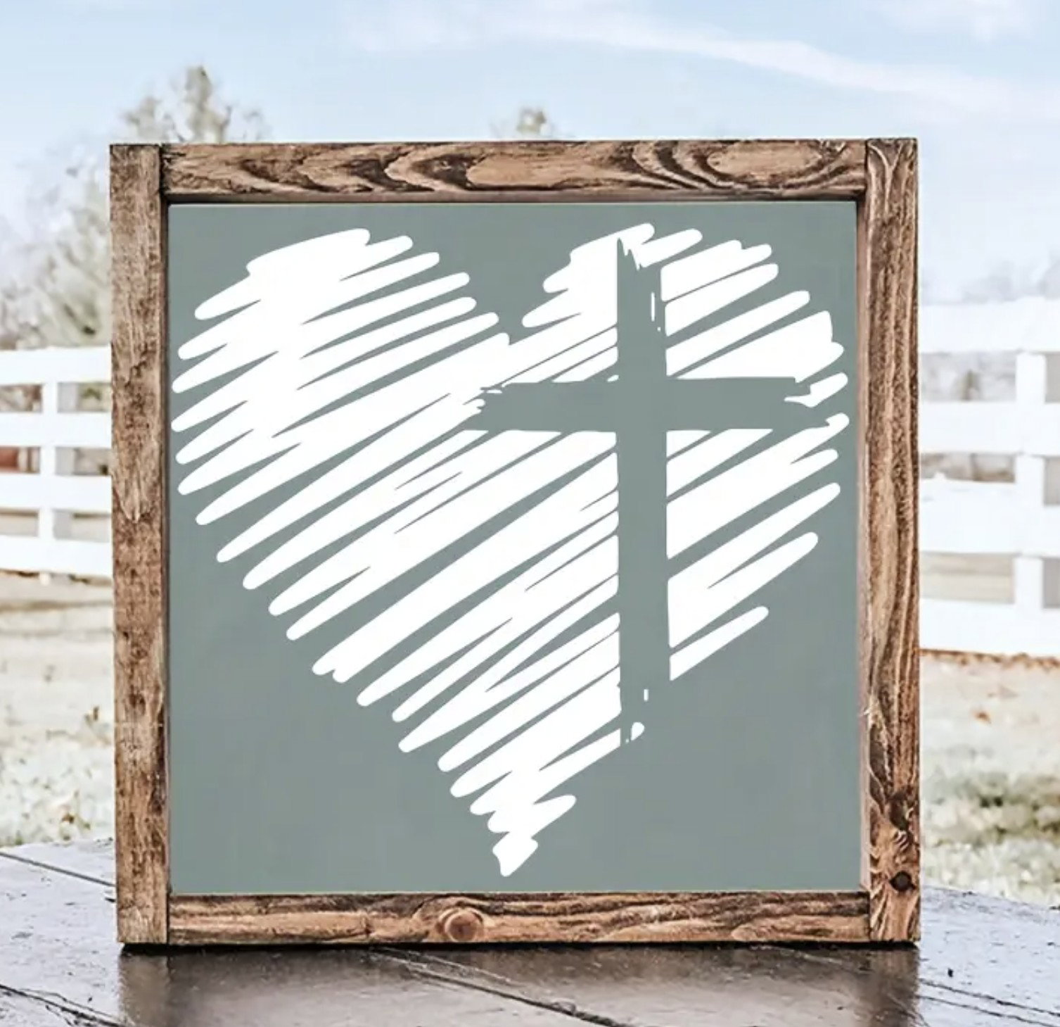 Heart And Cross Stencil - 30 x 30 cm_4