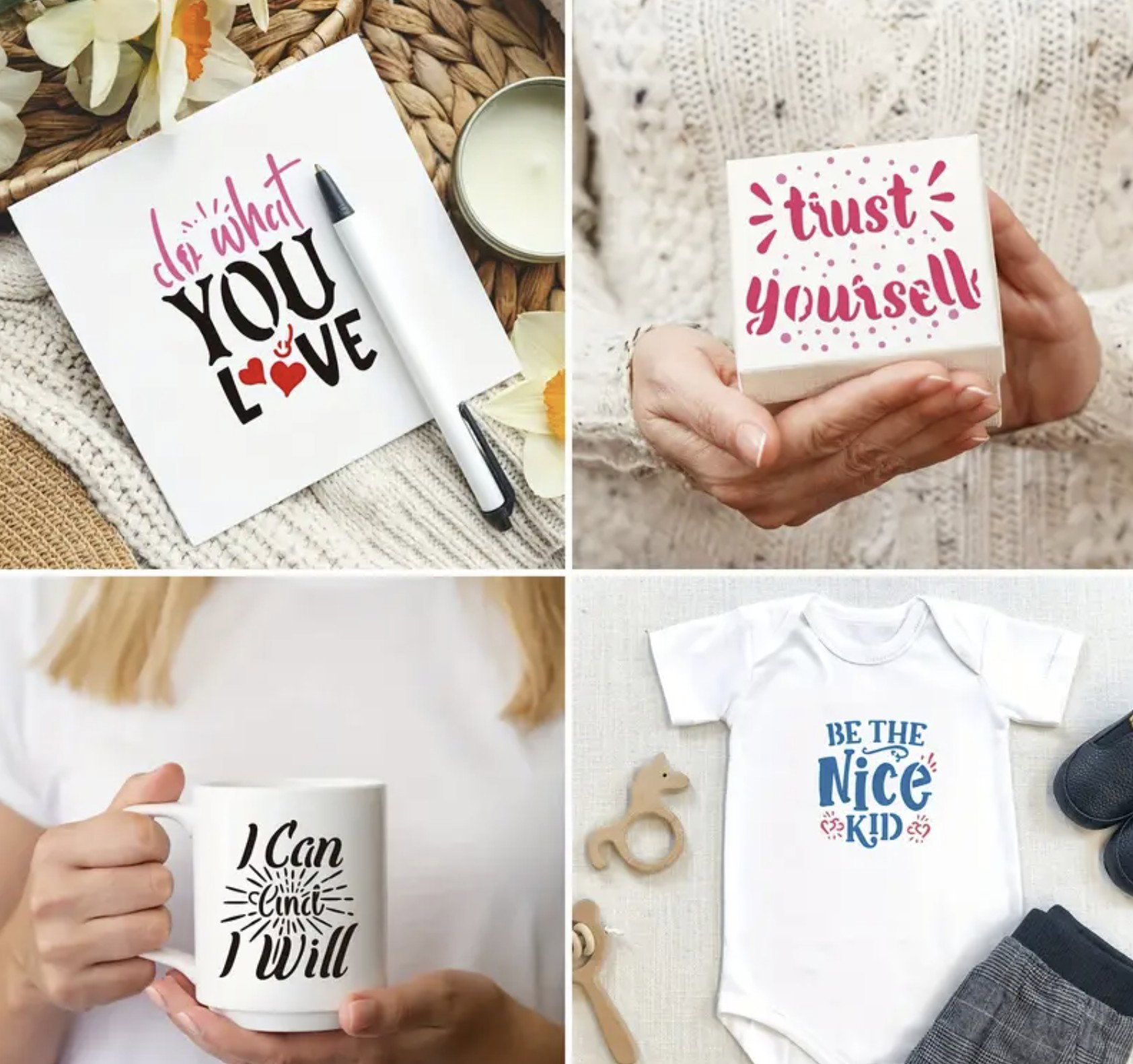 Bible verse & Inspiration mini stencils - 7.6cm x 7.6cm_1
