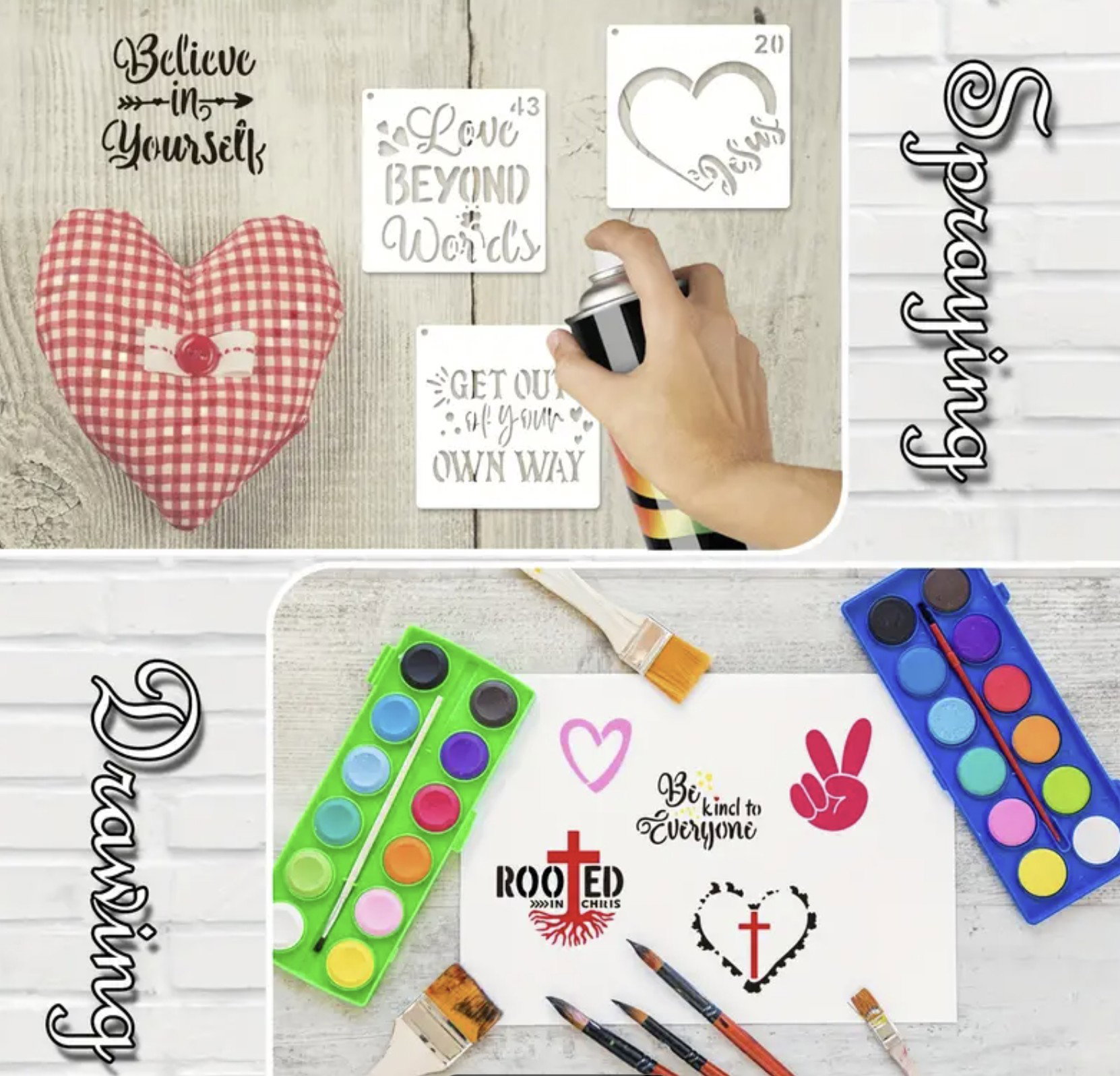 Bible verse & Inspiration mini stencils - 7.6cm x 7.6cm_4