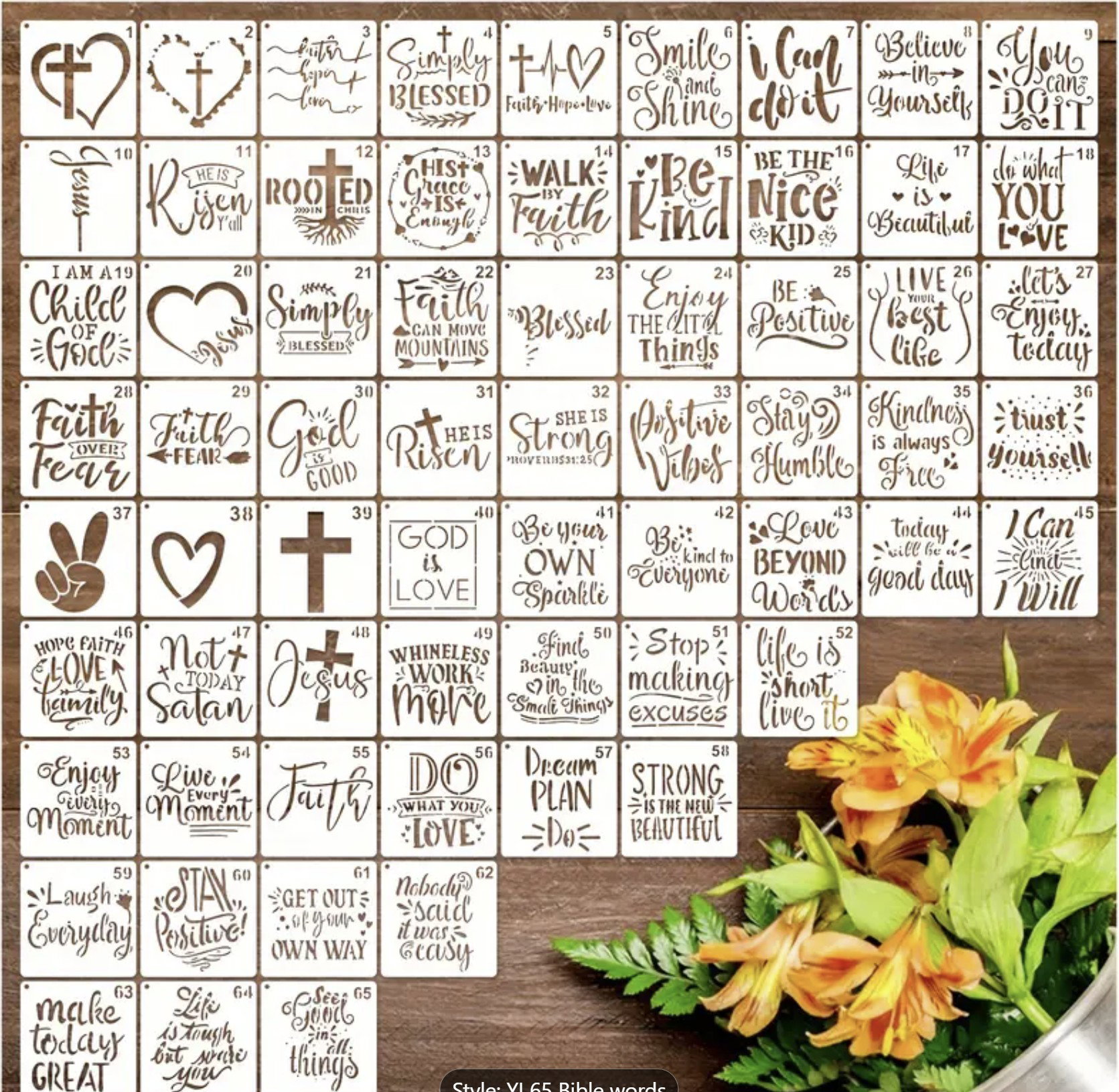 Bible verse & Inspiration mini stencils - 7.6cm x 7.6cm_0