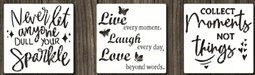 Positivity stencils 20cm x 20cm 