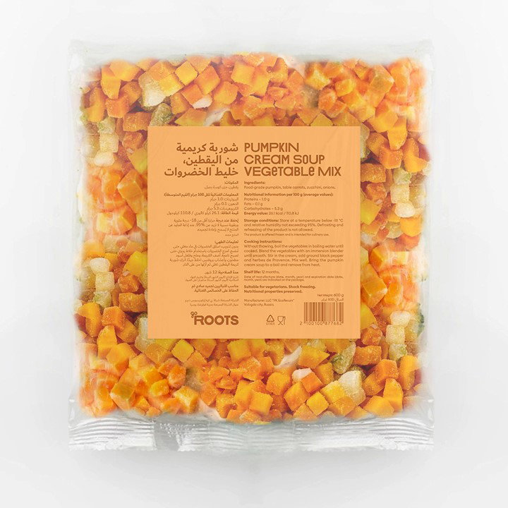 Roots Pumpkin Cream Soup Vegetable Mix Frozen 600g