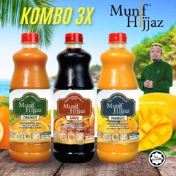 كوردايل منيف حجاز  MUNIF HIJJAZ- KORDIAL TANPA GULA PUTIH KOMBO 840ML X3