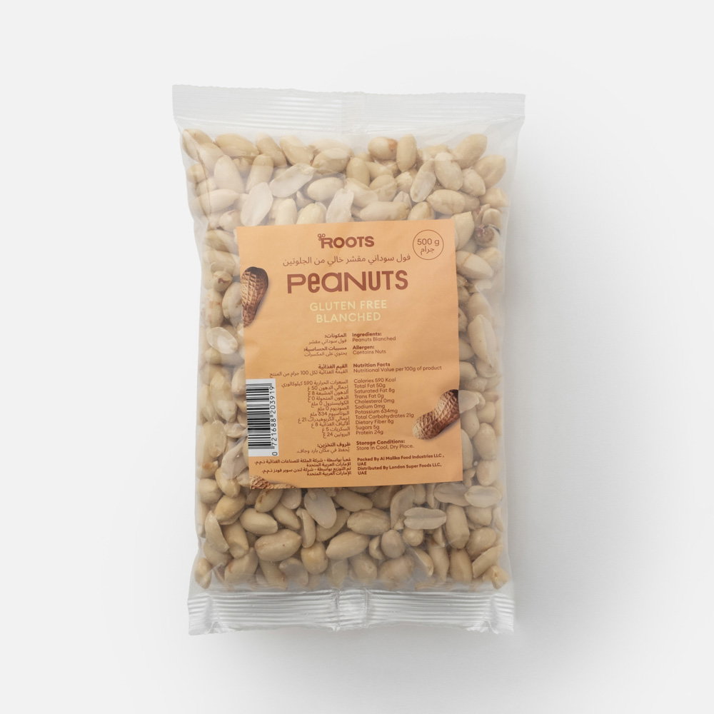 Roots Himalaya Natural Peanuts Blanched Gluten Free 500g_0