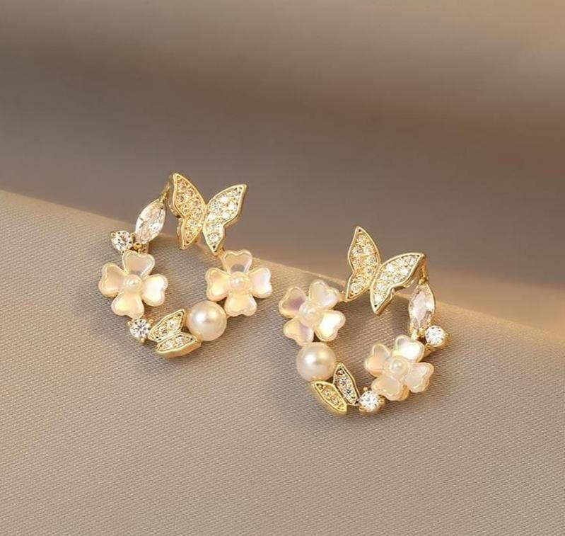 Butterfly Gold Plated Tops Pair