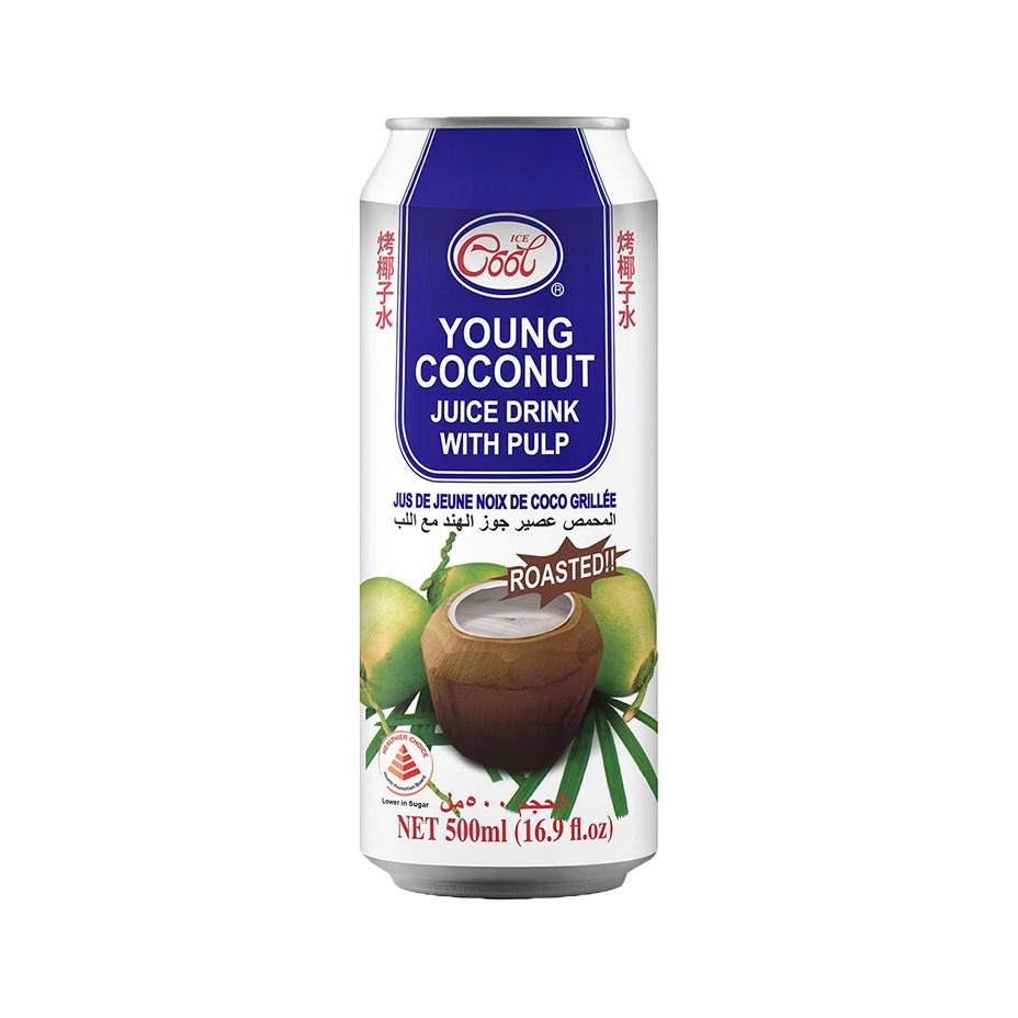 ICE COOL ROASTED YOUNG COCONUT JUICE DRINK WITH PULP