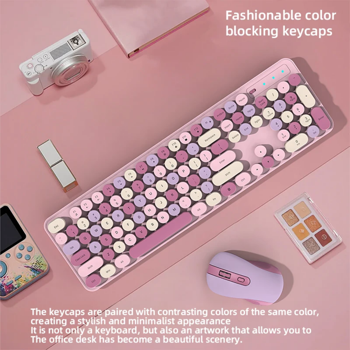 Round Keypad Wireless Keyboard & Mouse_3