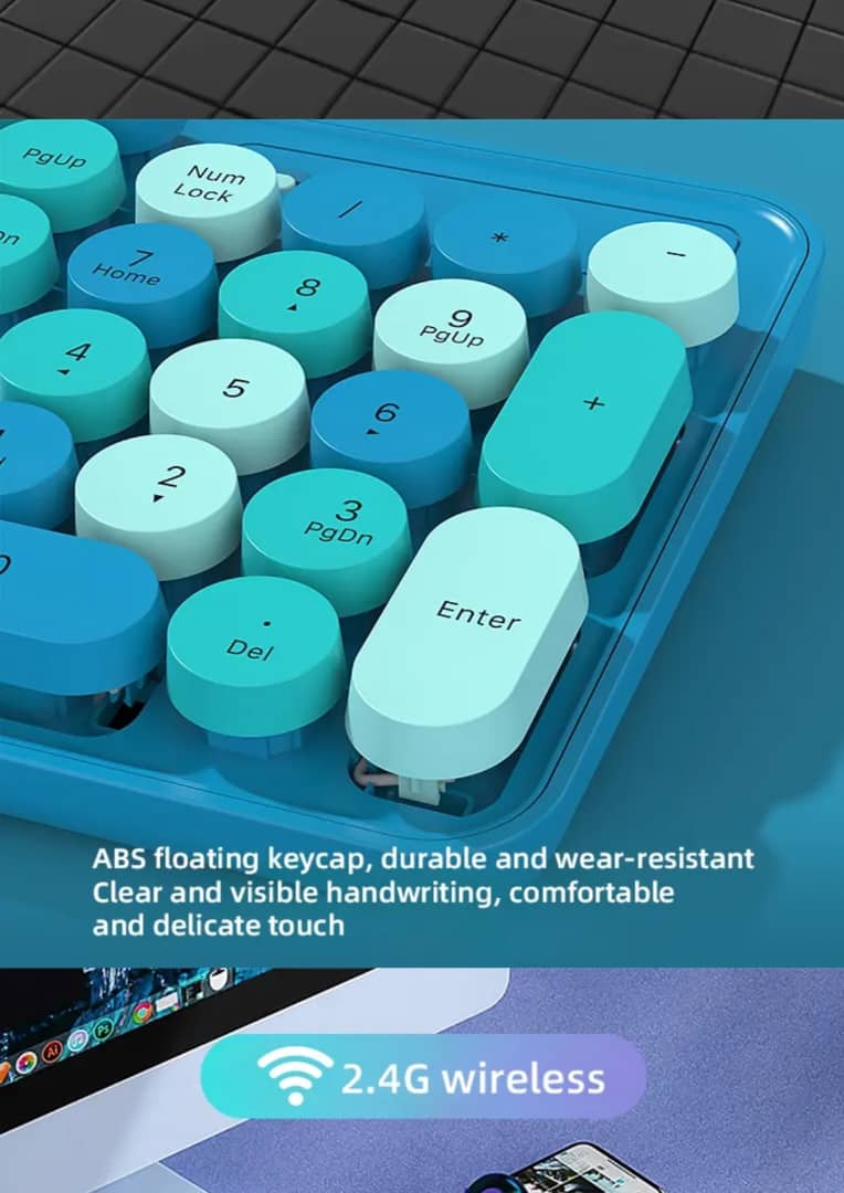 Round Keypad Wireless Keyboard & Mouse_2