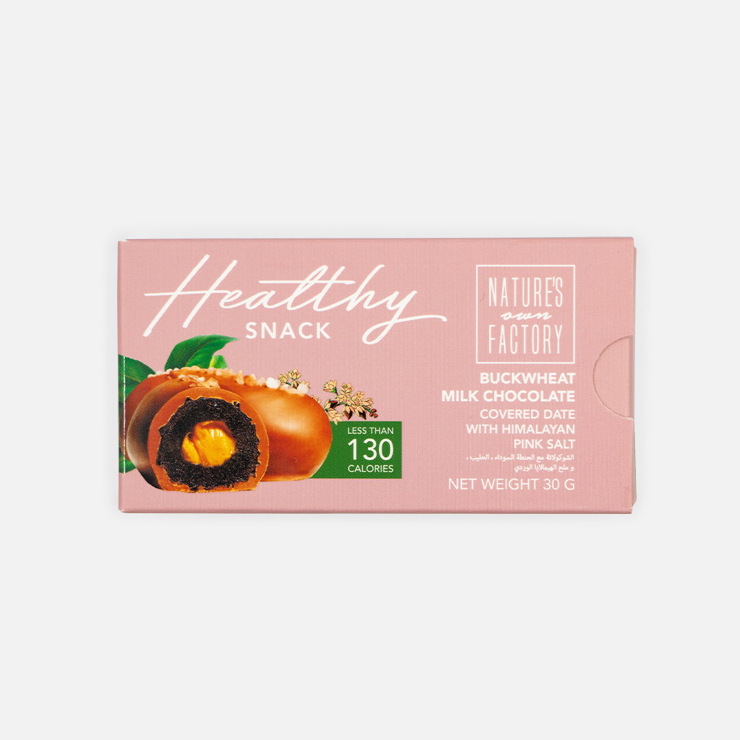 Nature's Own Factory Date Buckwheat Milk Chocolate Covered Date With Himalayan Pink Salt