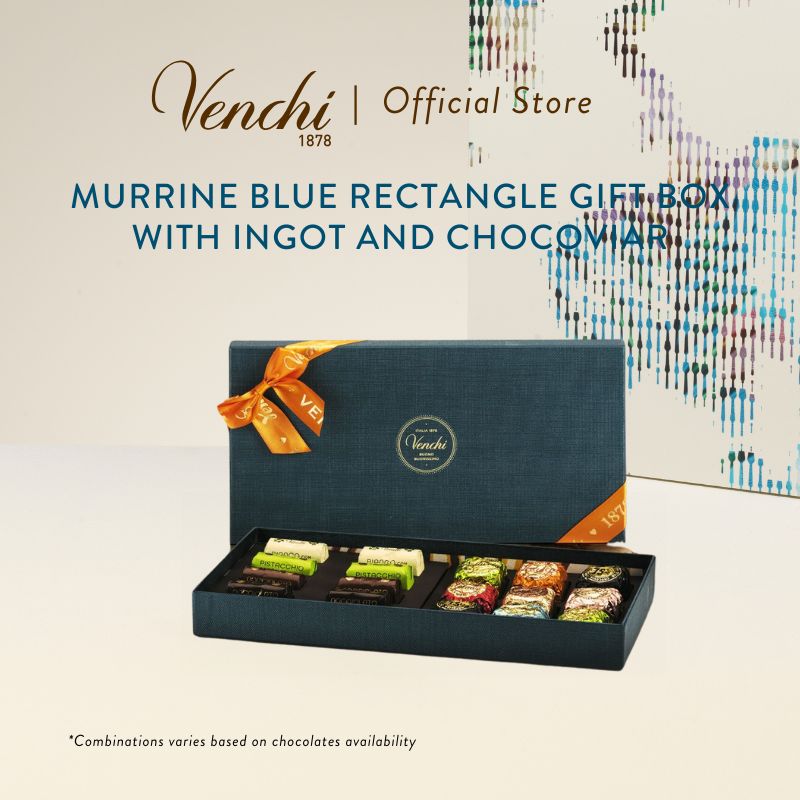  Murrine Blue Rectangle Giftbox with Chocoviar and Ingot_0