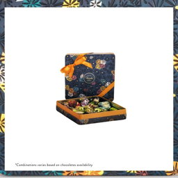  Murrine Blue Maxi Square Metal Tin with Assorted Chocolates