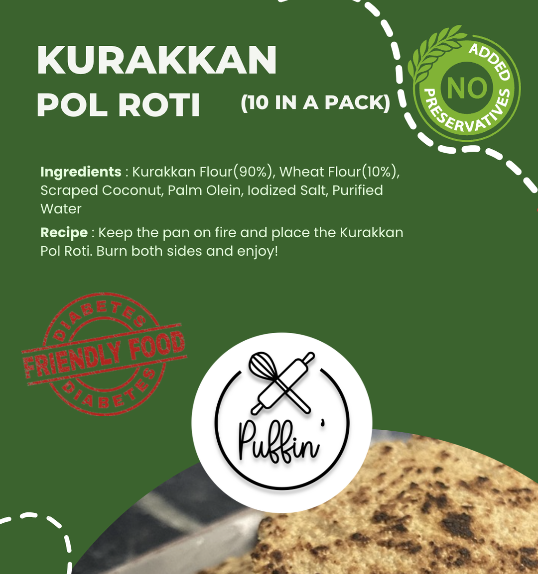 Kurakkan Pol Roti (10 in a pack) 