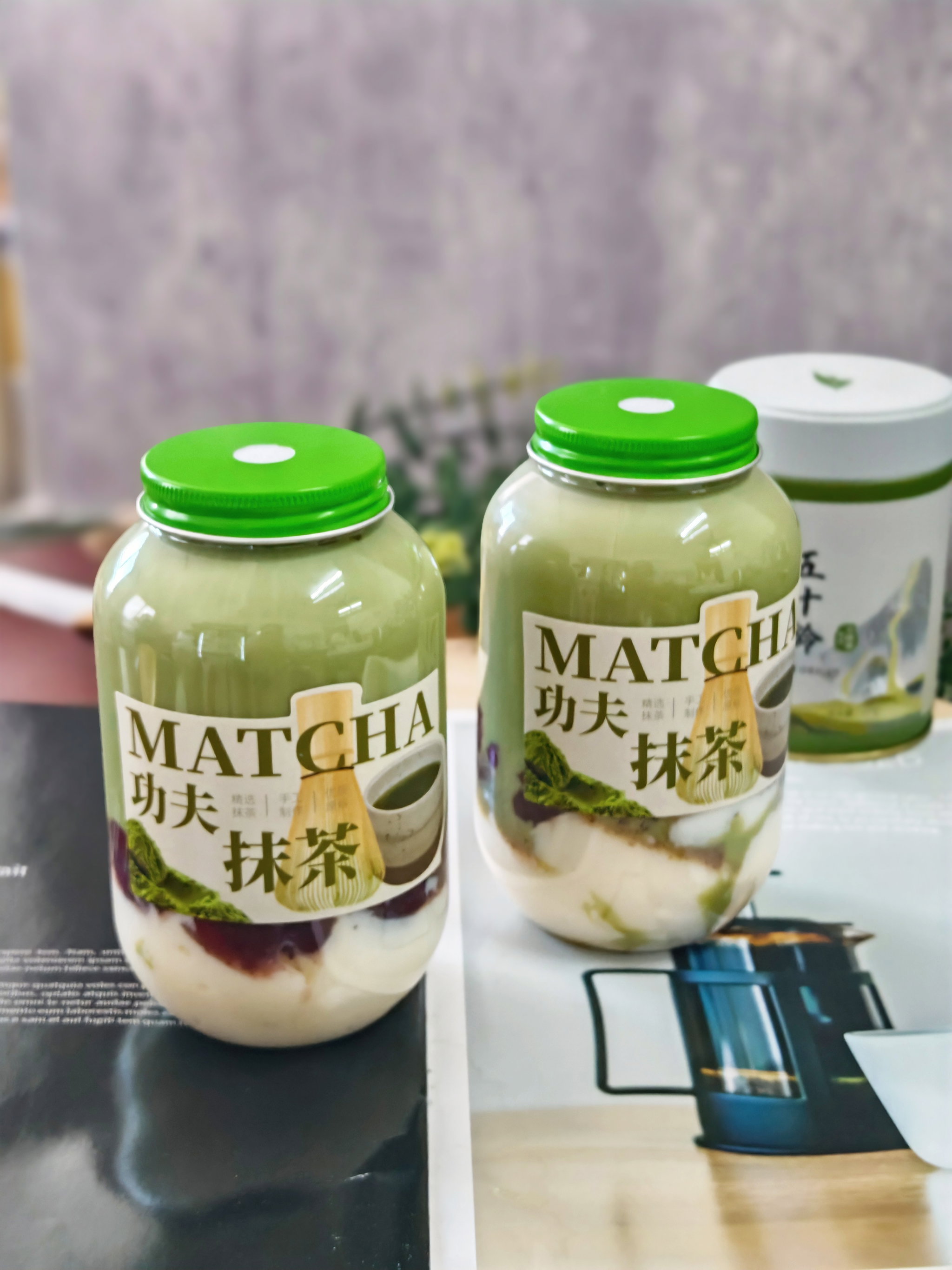 Matcha Red Bean Pudding Drink 抹茶红豆双皮奶饮_0