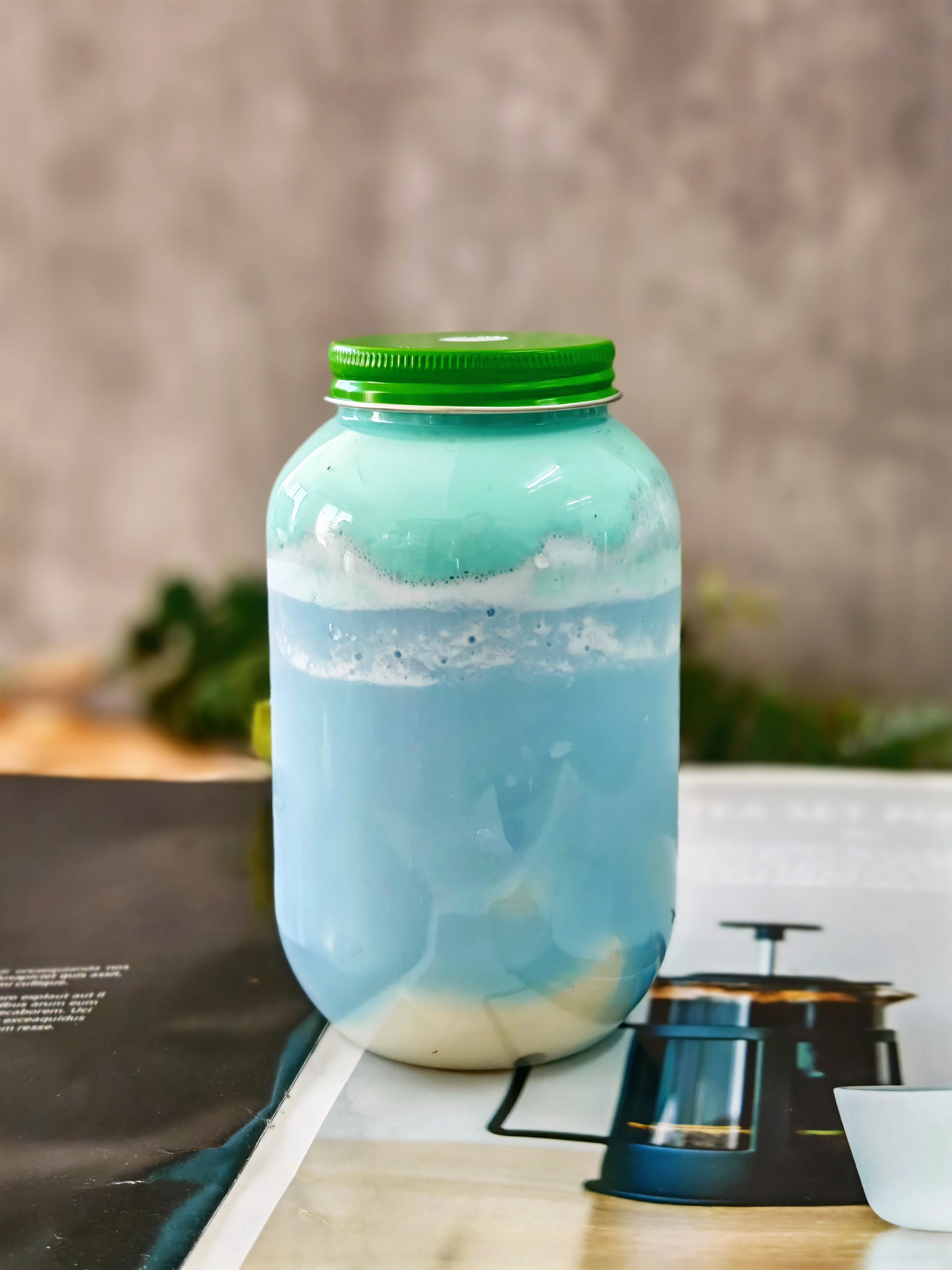 Blue Spirulina Double Milk/蓝藻双皮奶 饮品_0