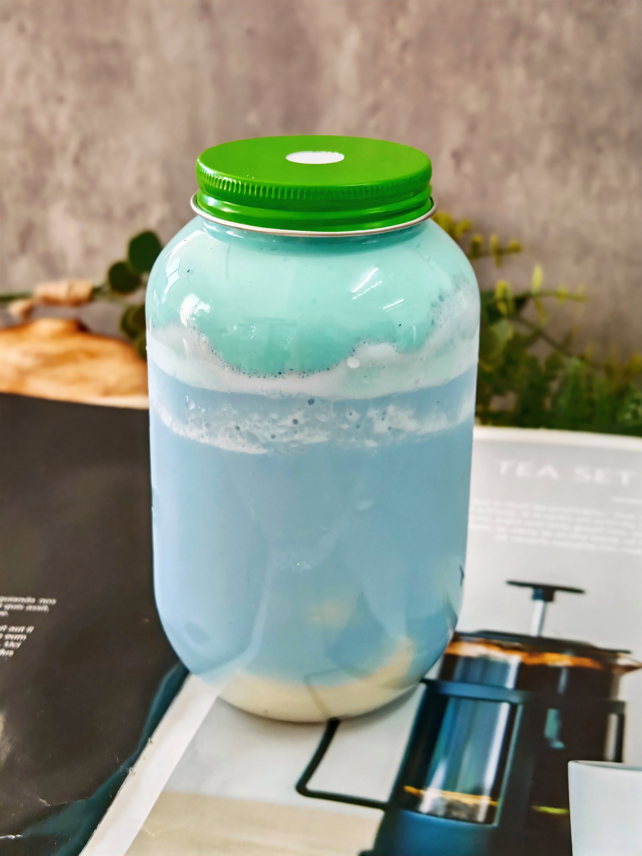 Blue Spirulina Double Milk/蓝藻双皮奶 饮品_1