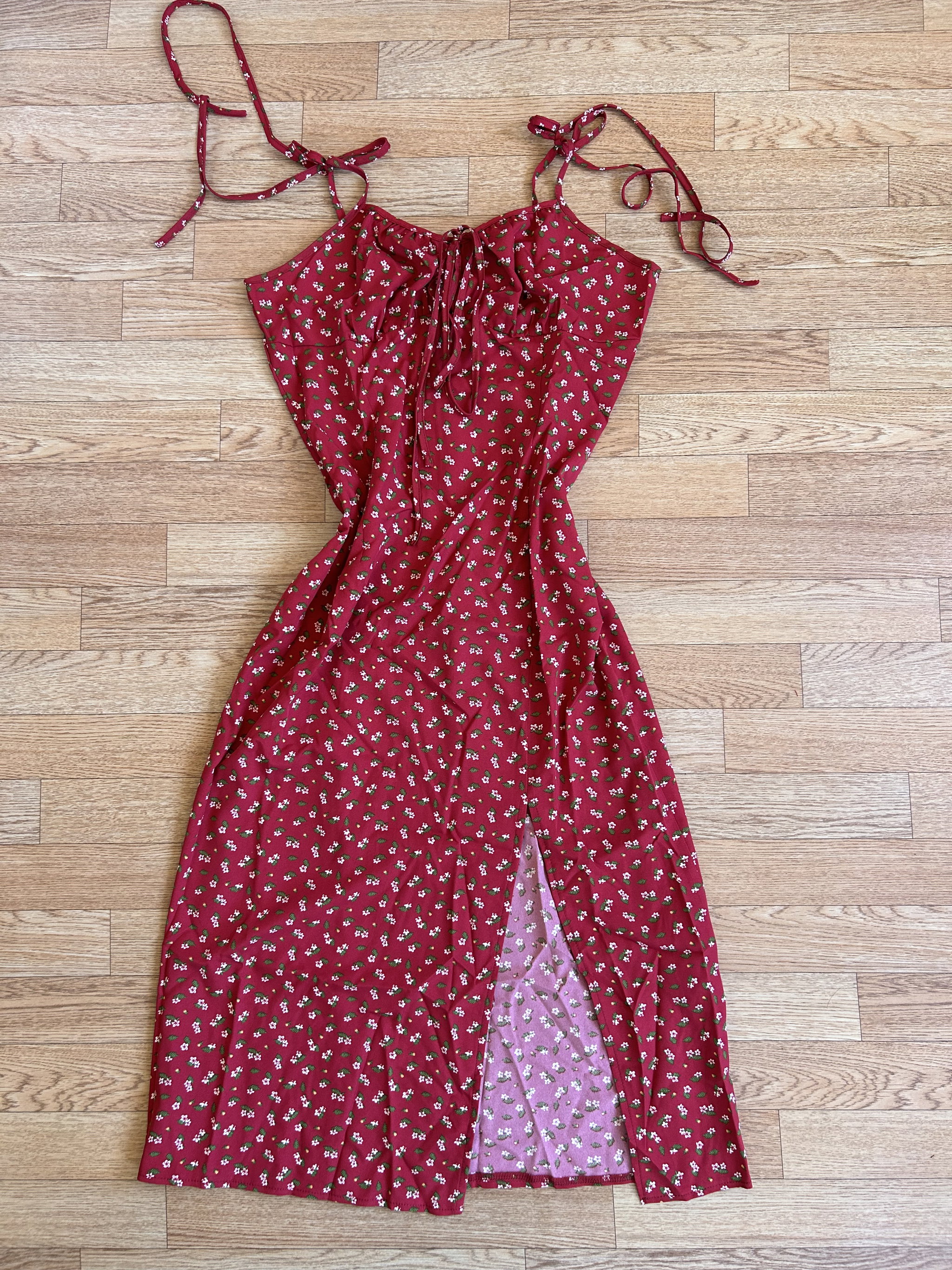 Dress rojo estampado S/M_0
