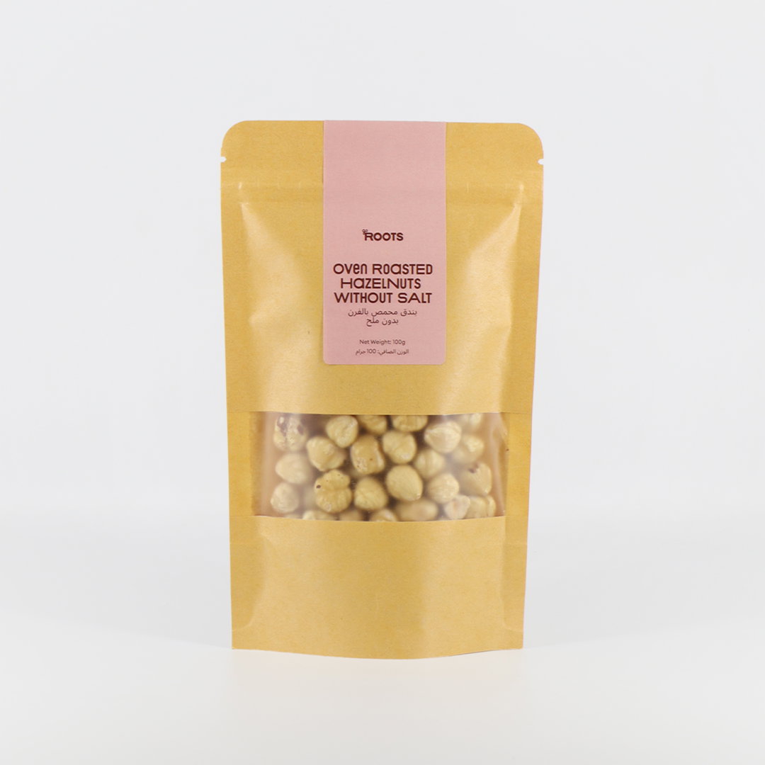 Roots Oven Roasted HazelnutsΒ Without Salt 100g