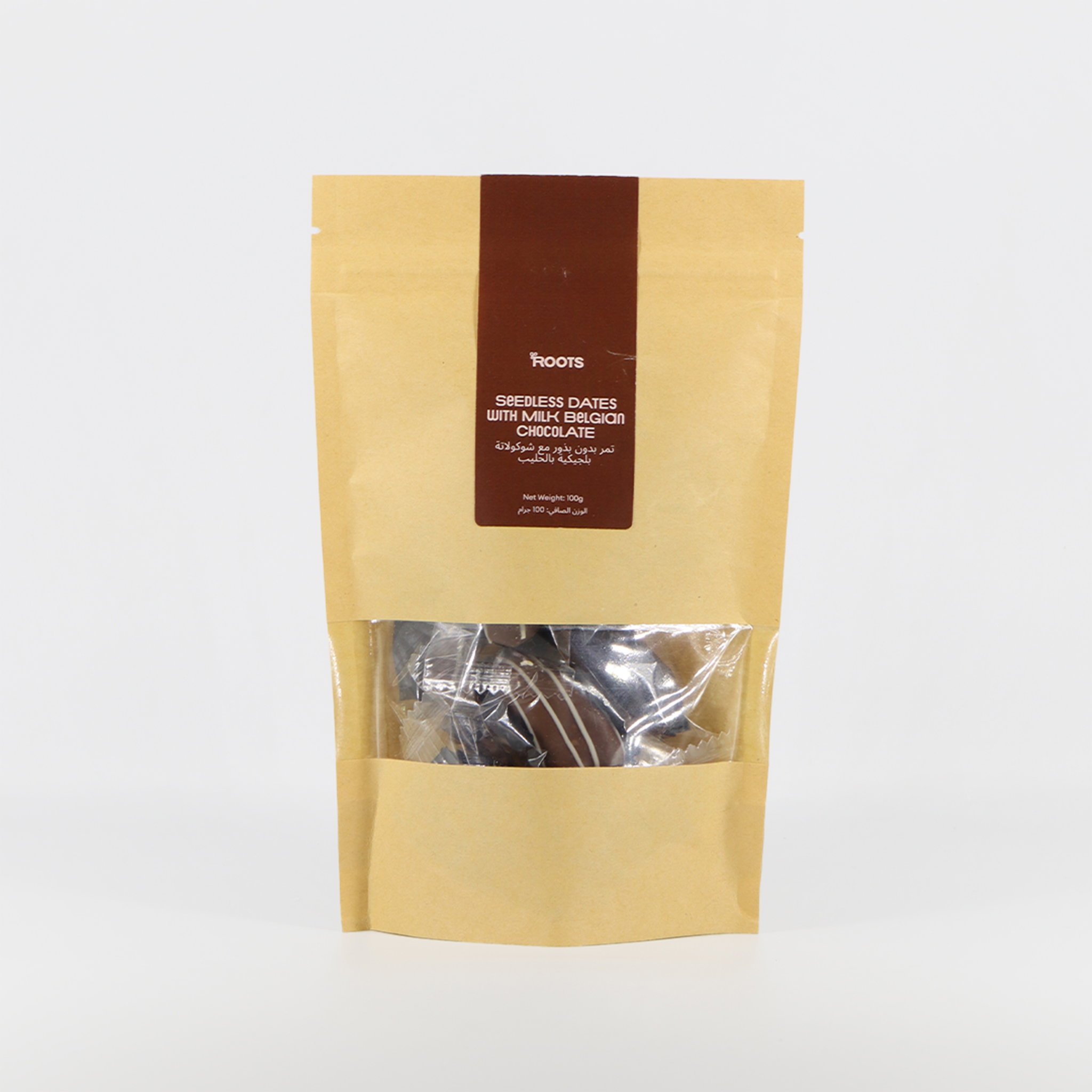 Roots Seedless Dates with Milk Belgian Chocolate 100g_0