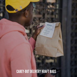 KRAFT DELIVERY TAKEOUT BAGS - 13” x 9” x 5.5” - BROWN - (WITHOUT HANDLES) 