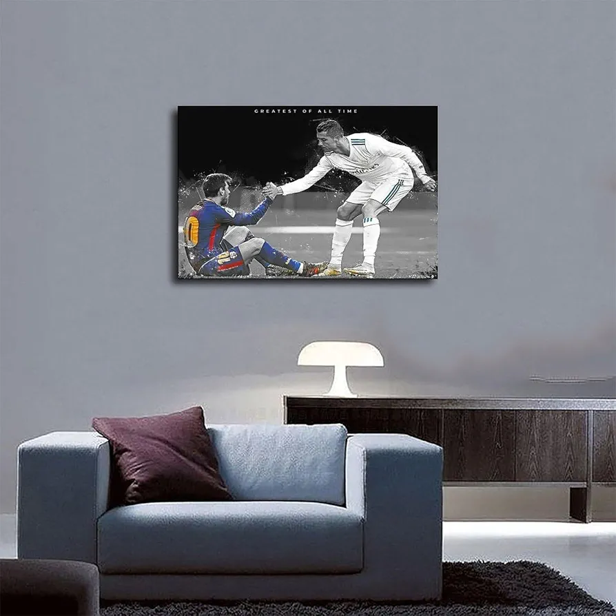 Messi Ronaldo GOAT Wall Decor Wooden_4