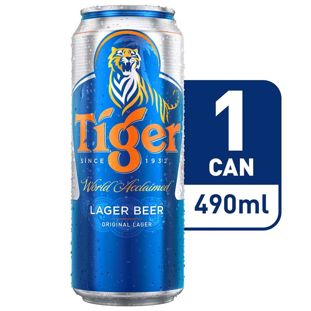 Tiger Lager Beer Can 490ML