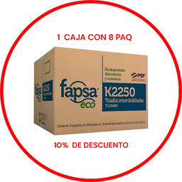 X CAJA DE TOALLA INTERDOBLADA CON 8 PAQ