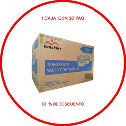 X CAJA DE CONTENEDOR Y TAPA DE 2 OZ CON 20 PAQ