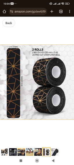 Copper-Infused Kinesiology Tape (2 rolls pre cut- 40 strips )