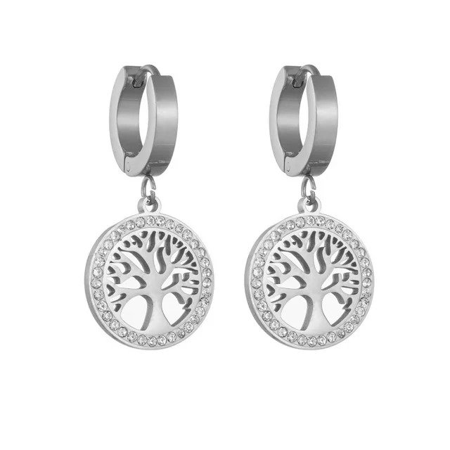 CZ Huggie Tree of Life