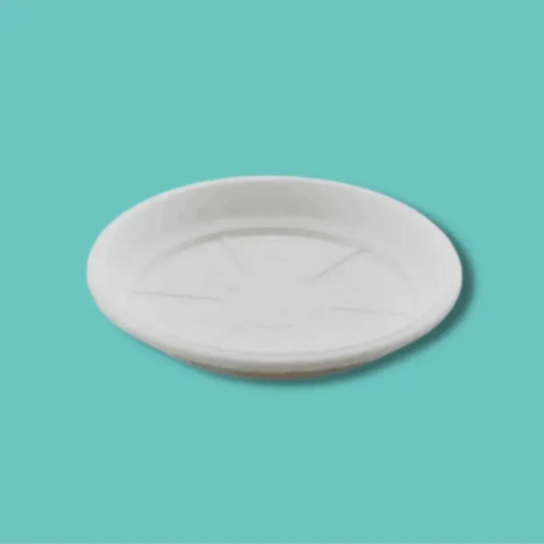 Round Plastic Plate White Large