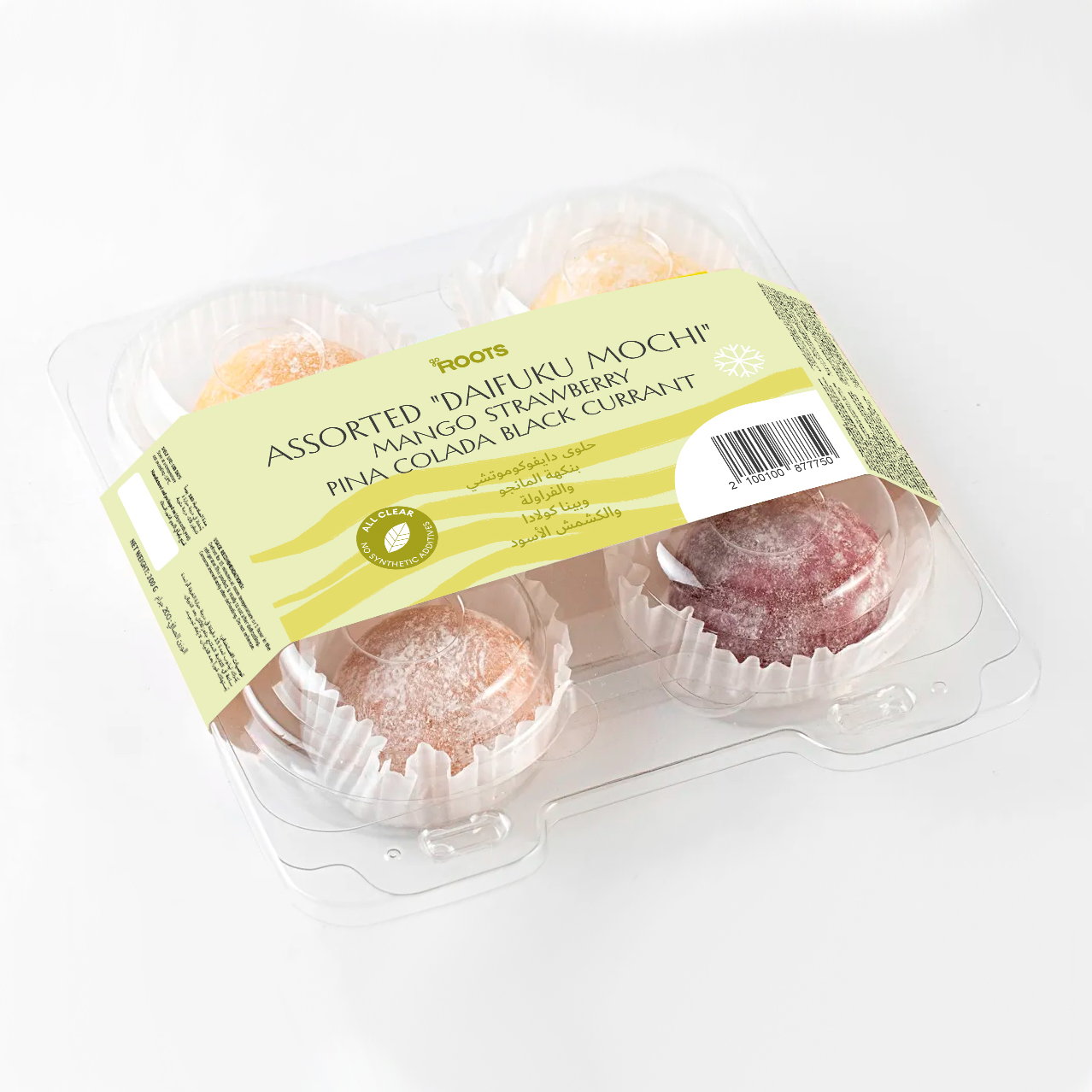 Roots Assorted Daifuku Mochi Mango, Strawberry, Pina Colada, Black Currant 200g_0