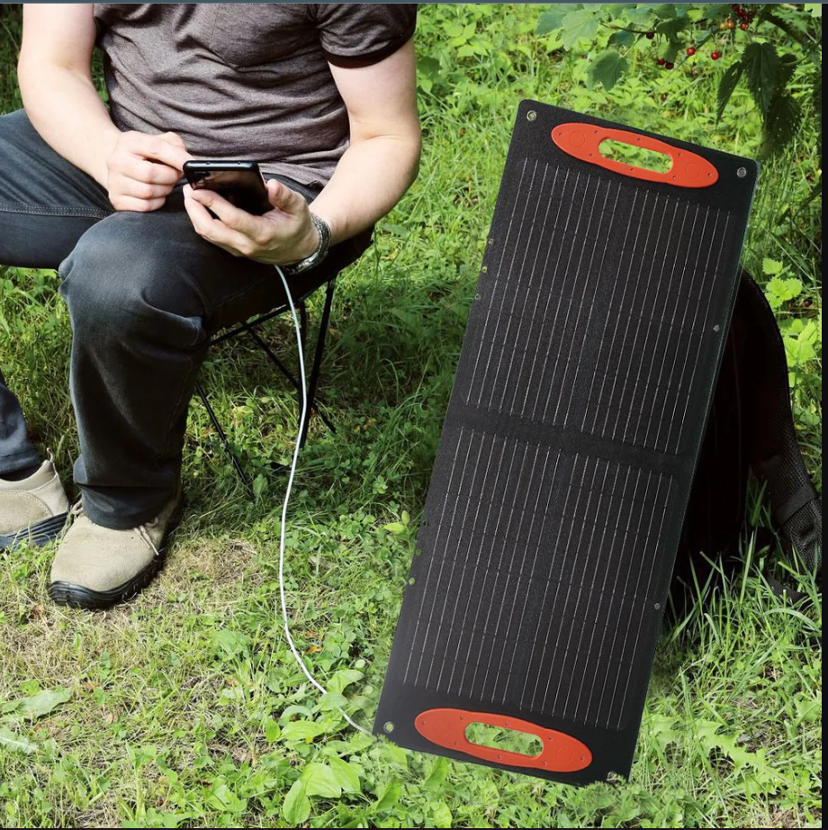 Portable solar panel with EFTE coating Foldable solar panel with USB/Type-C/DC connection Solar bag IP67 Waterproof Camping solar panel_1