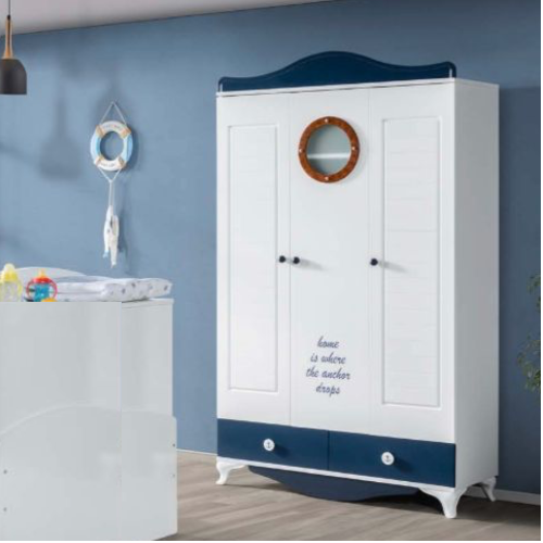9301 Armoire 3 battant BLEU