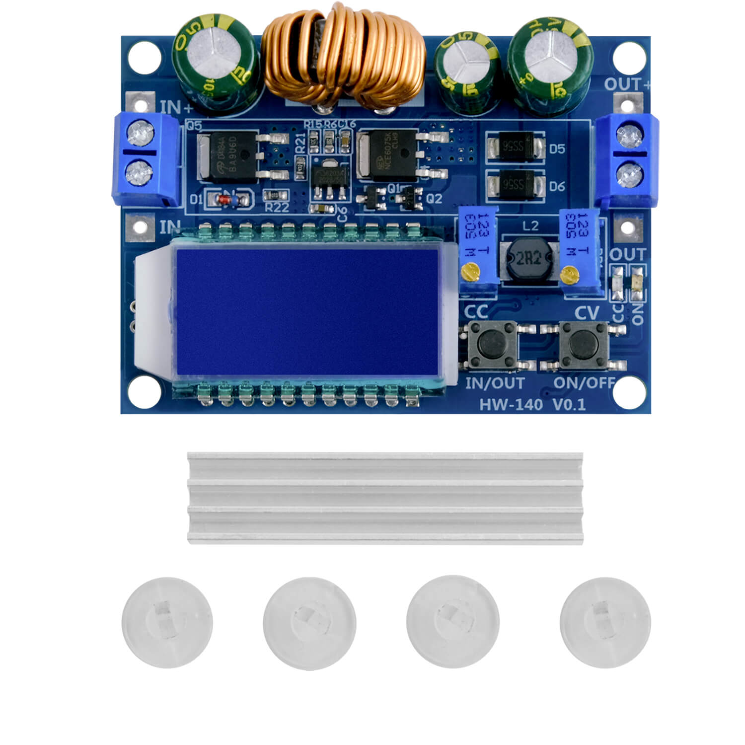 HW-140 DC-DC Buck Boost Converter Step Up/Down, LCD display, 3A 5.5V-30V for 0.5V-30V compatible with Arduino_1