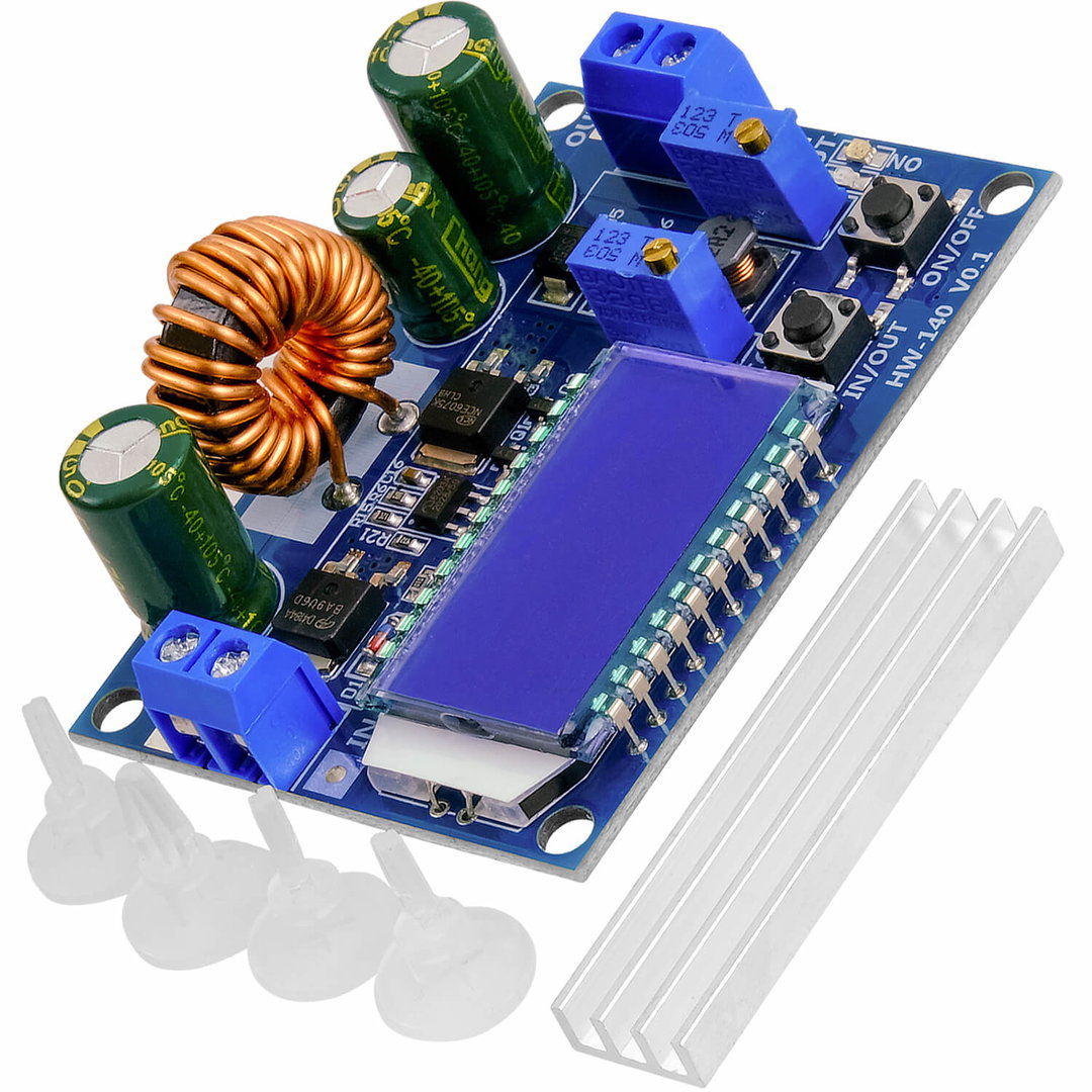 HW-140 DC-DC Buck Boost Converter Step Up/Down, LCD display, 3A 5.5V-30V for 0.5V-30V compatible with Arduino