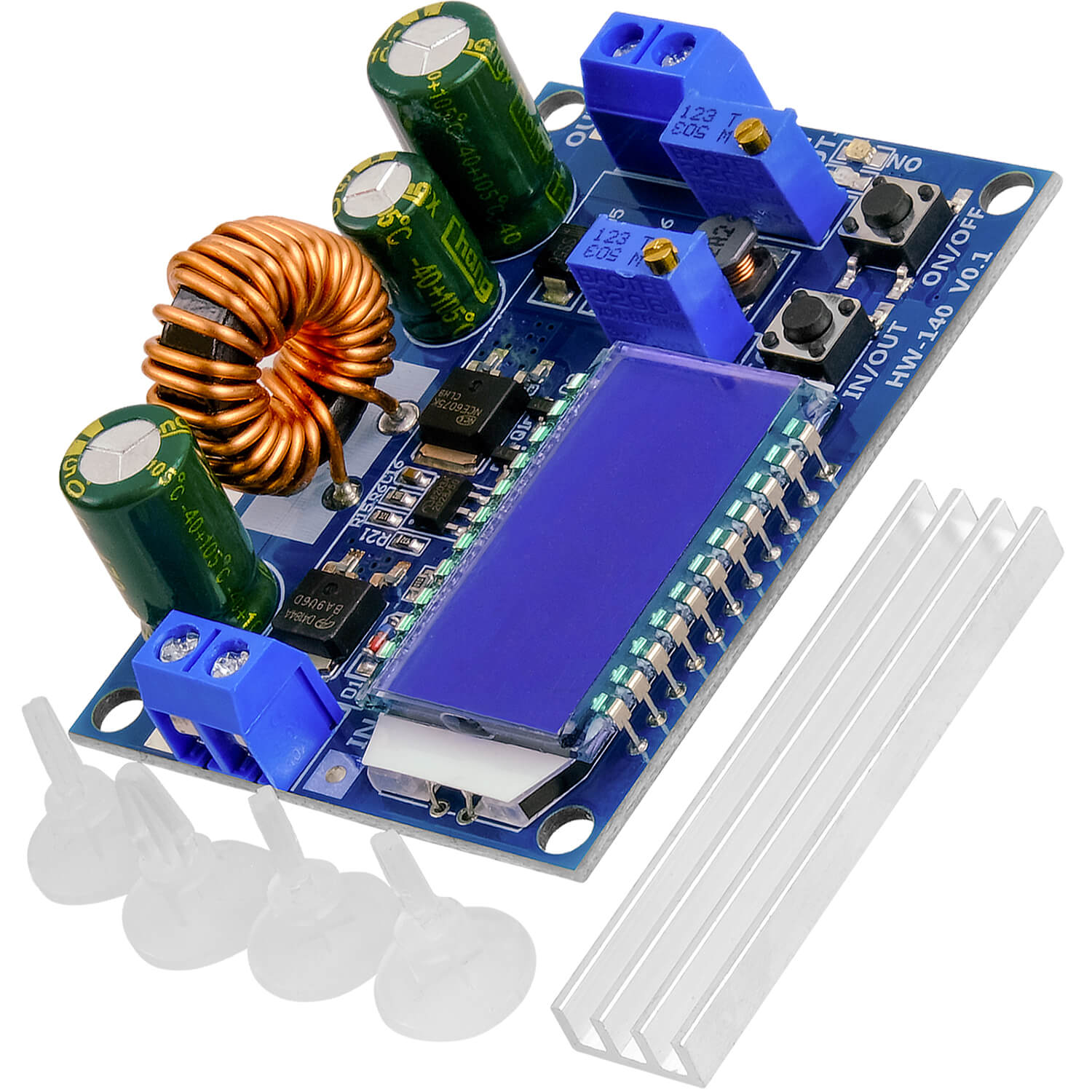 HW-140 DC-DC Buck Boost Converter Step Up/Down, LCD display, 3A 5.5V-30V for 0.5V-30V compatible with Arduino_0