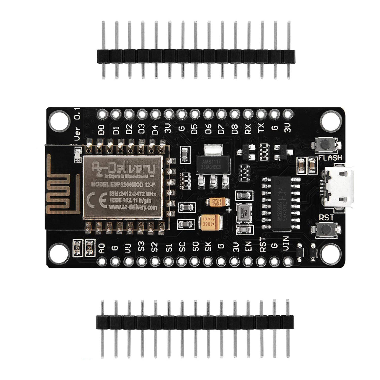 NodeMCU Lolin V3 Module ESP8266 ESP-12F WiFi with USB-C connector WiFi Development Board with CH340 unsoldered compatible with Arduino_0