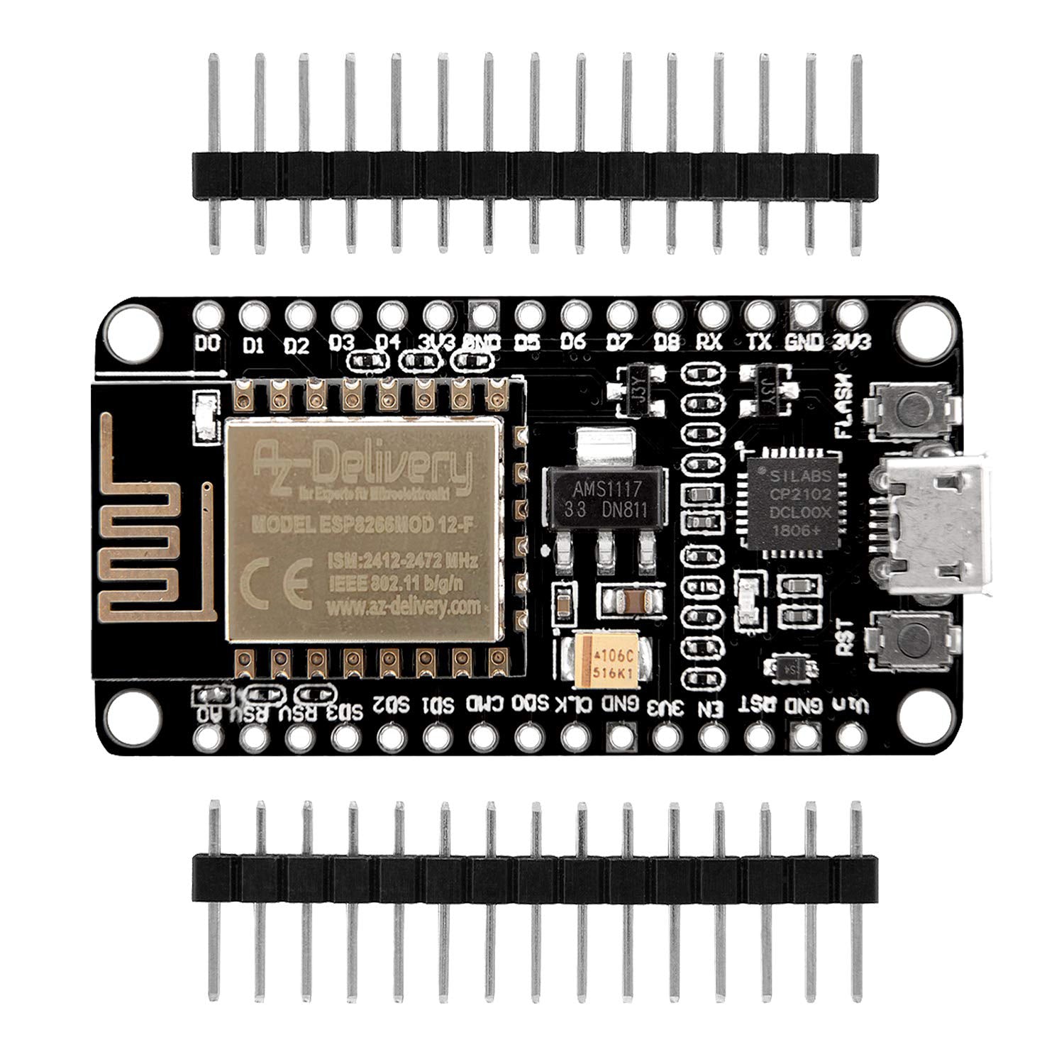 NodeMCU Lua Amica Module V2 ESP8266 ESP-12F WIFI WLAN unsoldered with CP2102_1