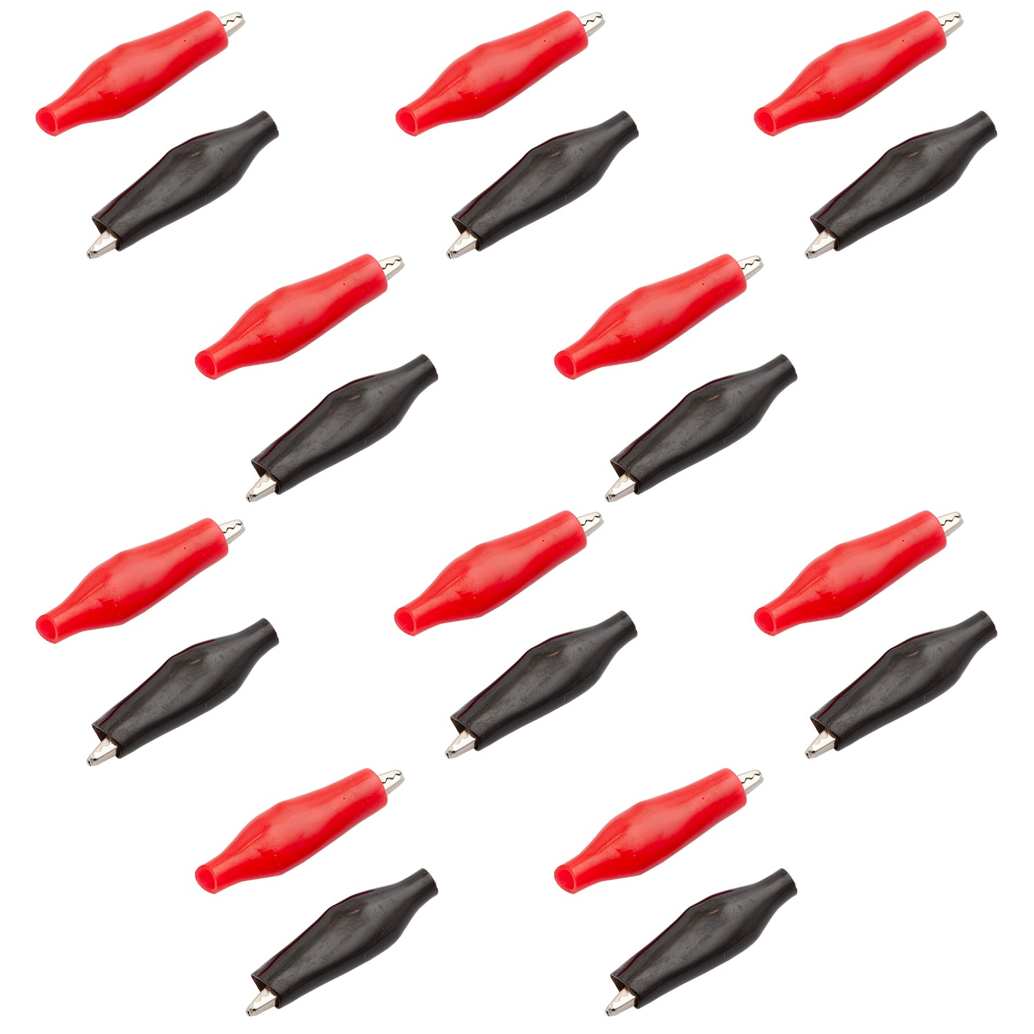 Crocodile terminals 28mm electrical clamp with protective insulation in red and black_0
