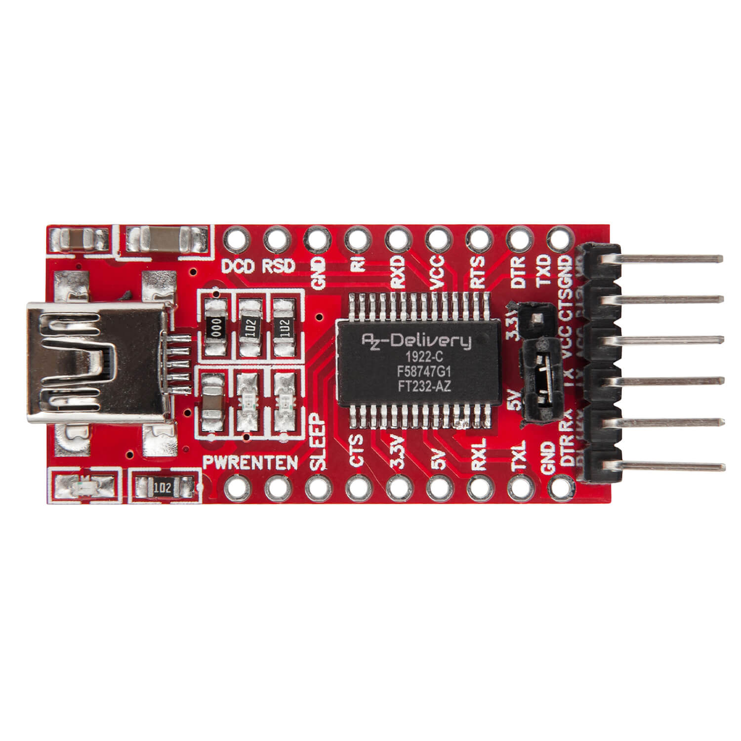 FT232-AZ USB to TTL serial adapter for 3.3V and 5V_0